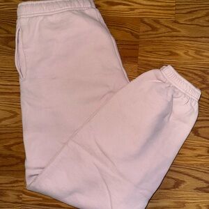 Aritzia Light Pink sweat Fleece joggers